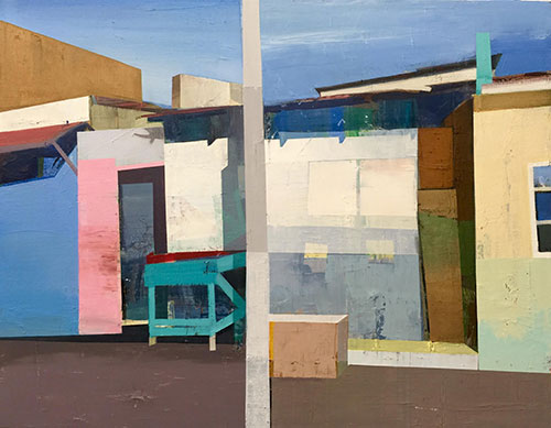  A quiet town #160, Oil on canvas 25” x 32”    