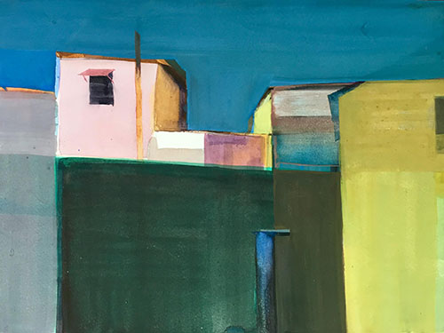 Quiet town #166, Watercolor on paper 9” x 12"    