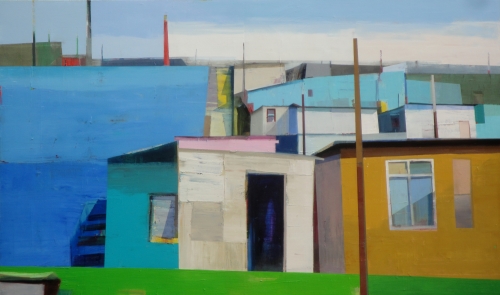 A quiet town # 170, Oil on canvas, 42” x 70”   