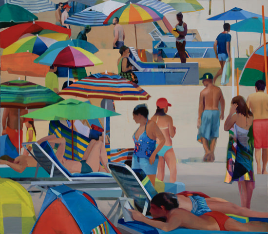 Warm down the beach #6, Oil on canvas, 56" x 65"