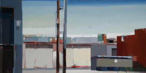 A quiet town # 57, Oil on canvas, 47” x 92”, 2009