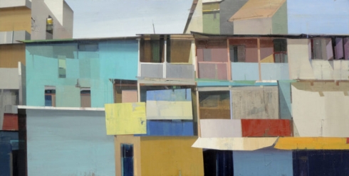 A quiet town #147, Oil on canvas, 47” x 92”, 2016   