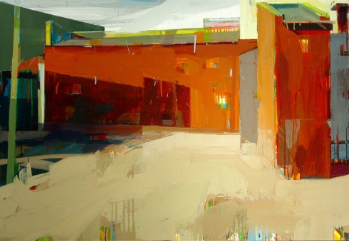 A quiet town # 2, oil on canvas 42’'x 60’', 2006 