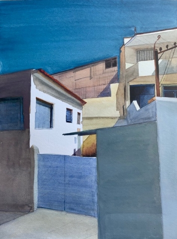 A quiet town #174,  Water Color on paper, 12” x 9”      