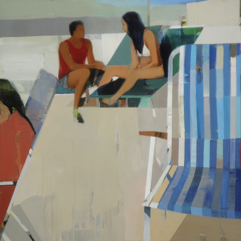 At the beach, Oil on canvas, 48” x 48”, 2015      