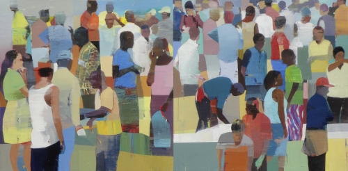 Market # 3, Oil on canvas, 36” x 72” 2016                 