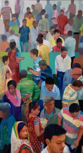 Market # 29, Oil on canvas, 79” x 44"