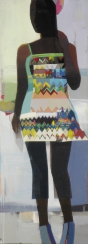 Teenager, Mixed media on panel, 68” x 25”, 2014 