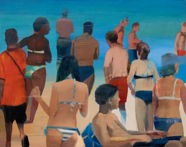 Warm day on the beach #5, oil canvas, 24” x 30”